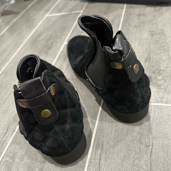 Suede Ankle Booties in Riding Boot Style - Picture 2 of 2